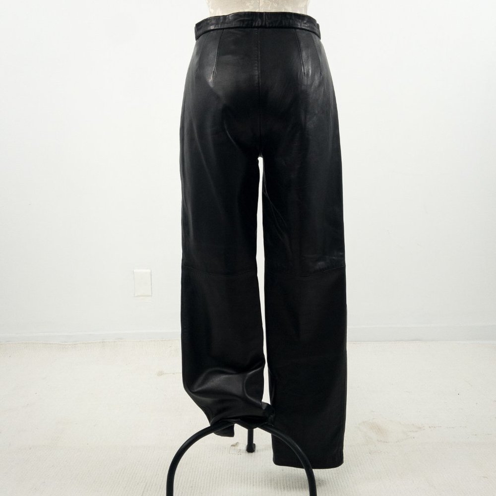 Vintage 4 Leather Highrise Straight Pants Black - Picture 7 of 11